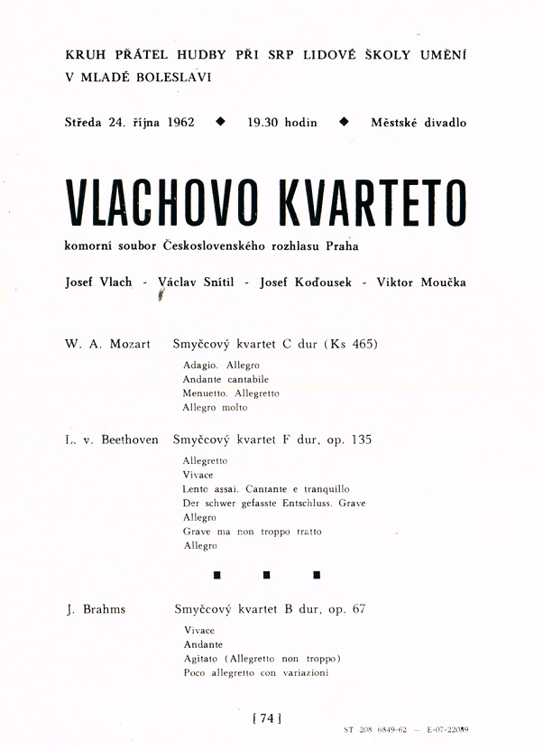 Vlachovo kvarteto - program KPH